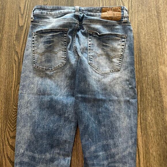 American Eagle Mens Slim Straight Jeans Distressed Medium Wash Blue Size 29x32 - Picture 12 of 12
